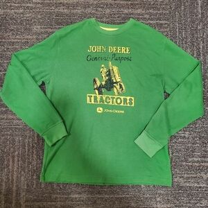 John Deere General Purpose Green Long Sleeve Waffle Thermal Shirt Men's Size M